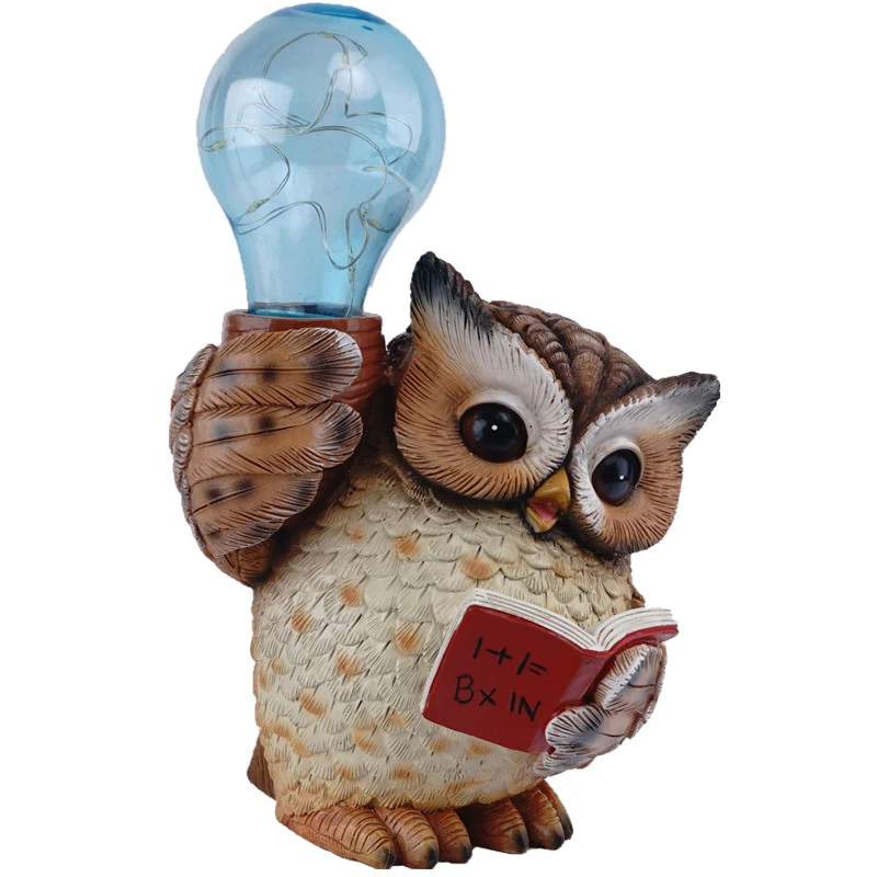 

Owl Statue Rural House And Garden Sculptures New Year Home Decor Animal Figurines For Interior Room Ornaments Solar Light Craft