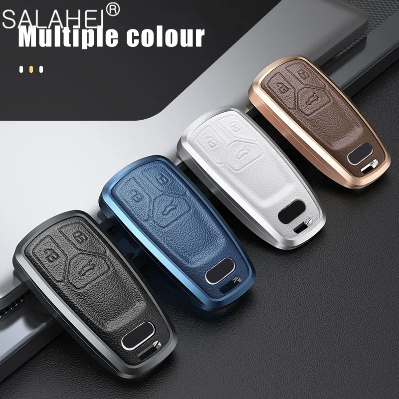 

Car Leather Aluminum Alloy Key Case Cover Remote Control Full For Audi A4 New A4L A5 A6L QT S5 S7 Q7 TTS Auto Key Shell Decorate