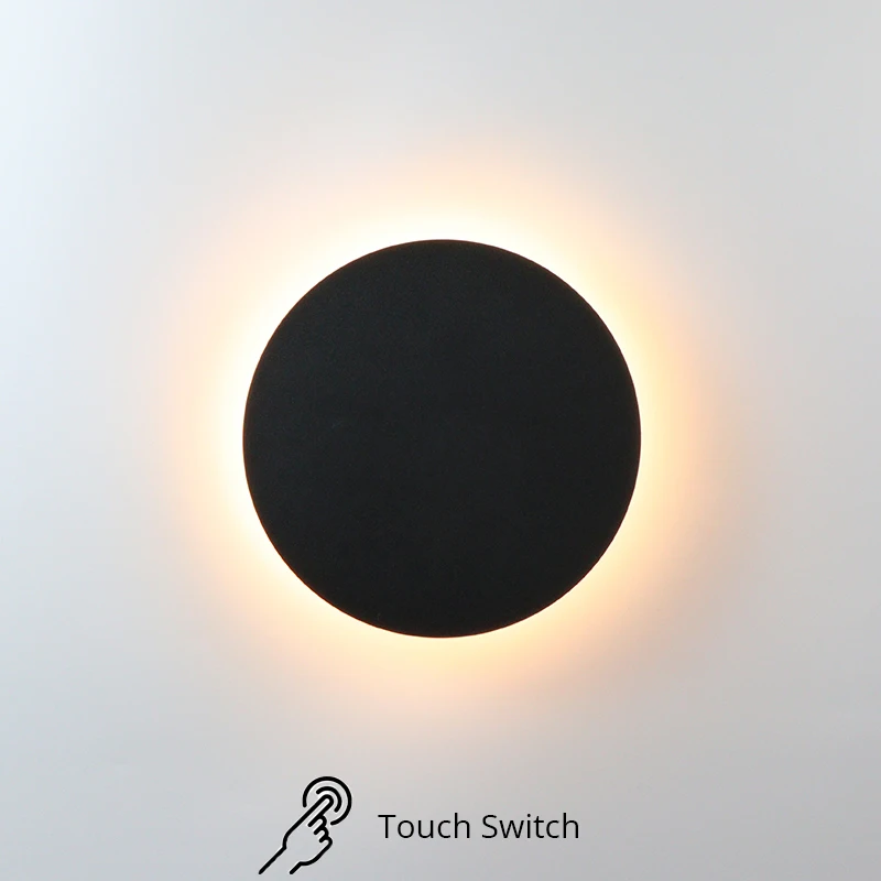 LED Wall Light With Touch Switch Bedroom Bedside Wall Lamp Indoor Stair Lighting Lamp Fixture Iron And Acrylic Materials AC220V