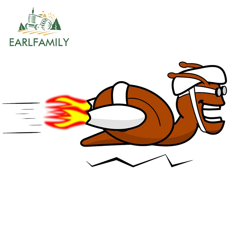 

EARLFAMILY 13cm x 6.5cm Funny Snail Turbo Car Styling Car Sticker DIY Design Vinyl Decal Motorcycle Windiow Door Car Accessories