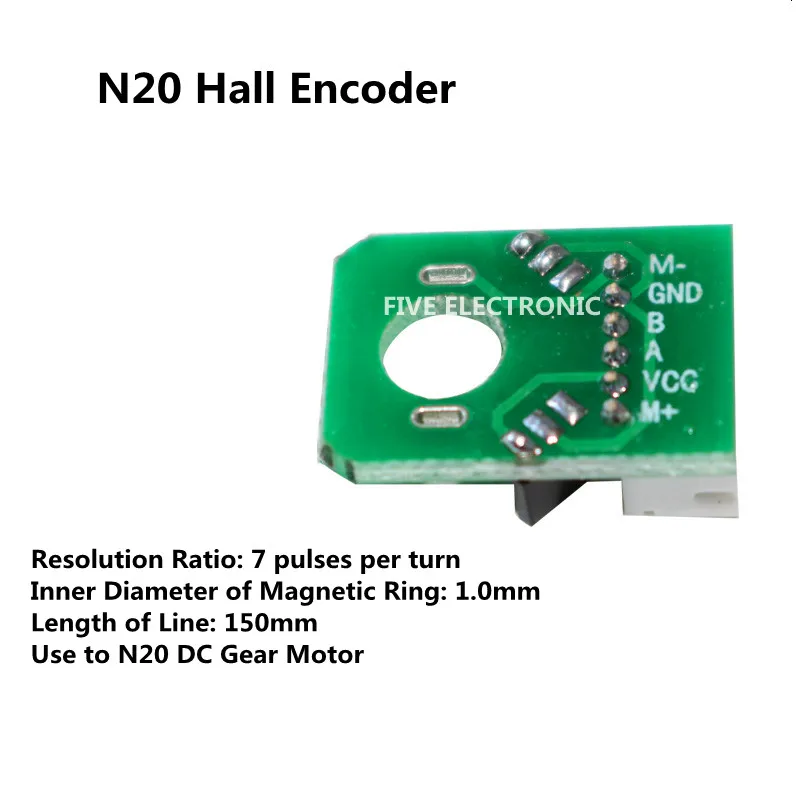 N20 Hall Magnet Encoder Code Plate Magnetic Induction Rotation Use to N20 DC Gear Motor 7Pulse Square Wave for Balance Car