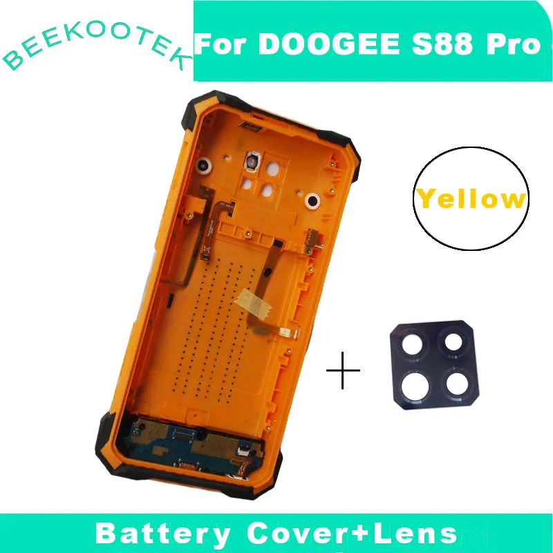 Original For Doogee S88 Pro Battery Back Cover Housing with Fingerprint Receiver  Charging Usb Board and Rear Camera Lens Parts