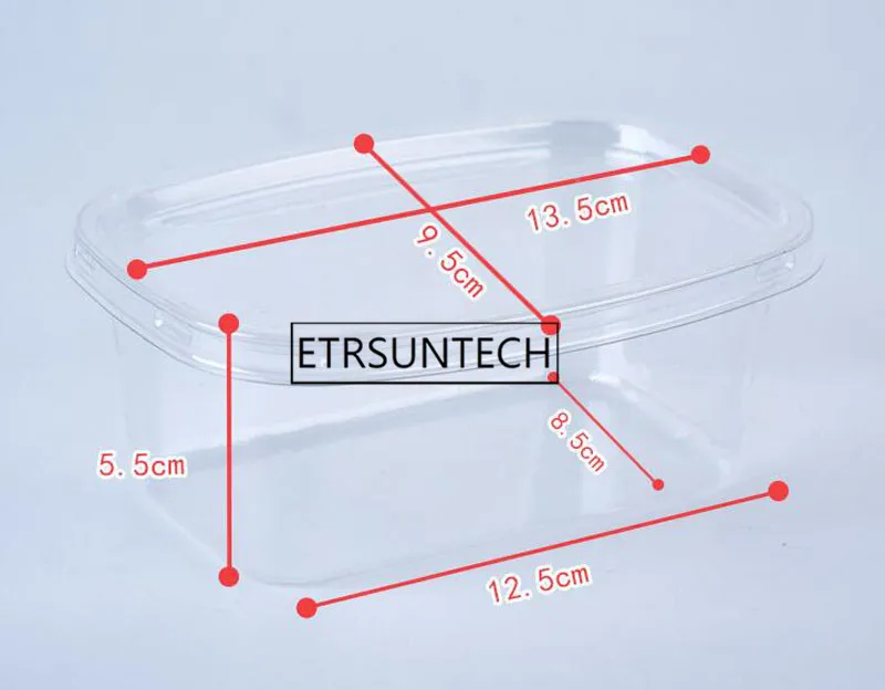 300pcs Transparent Rectangle Cake Box Plastic Cake Packaging Box Clear Cupcake Muffin Mousse Cake Holder Cases