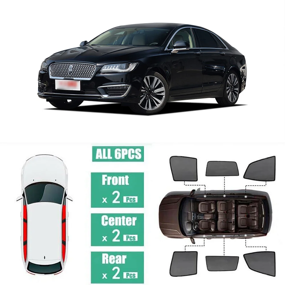 Side Windows Magnetic Sun Shade UV Protection Ray Blocking Mesh Visor Fit For Lincoln MKZ