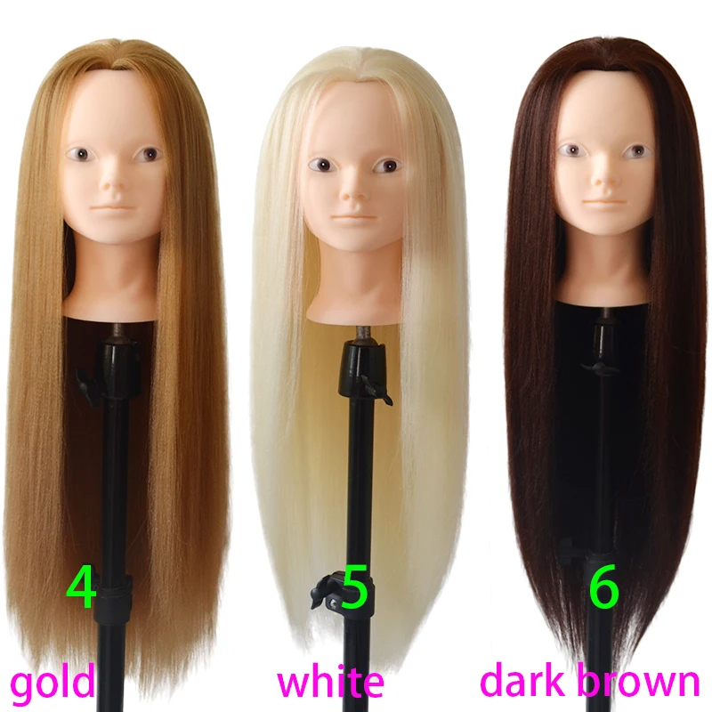 Mannequin head with long blonde white 100% high temperature fiber hair for dolls head braiding hairstyle practice with free gift