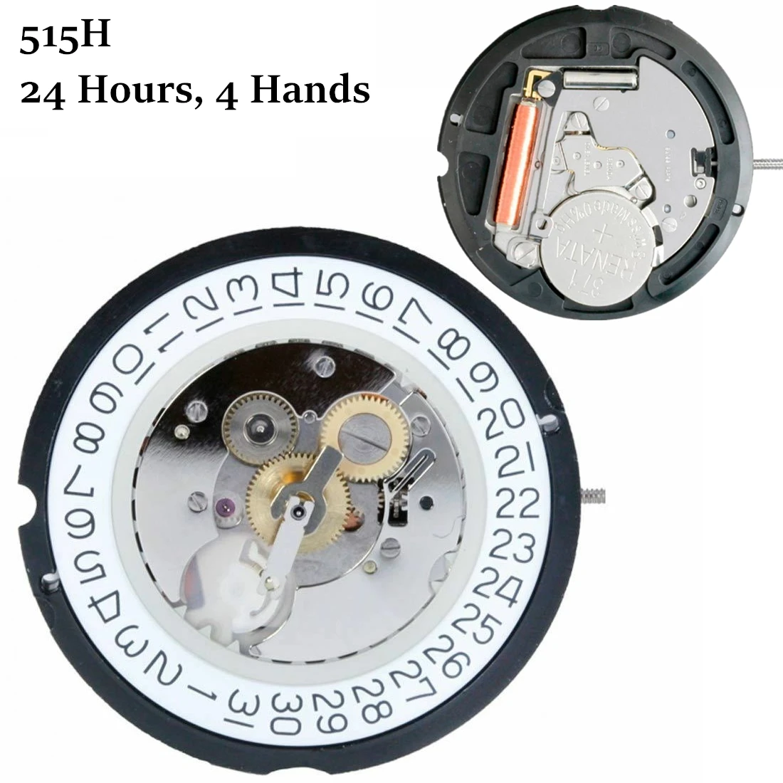 515H 24Hours 4Hands Quartz Watch Movement BATTERY 371 For Ronda Watch Repair Accessories Great Replacement Spare Parts