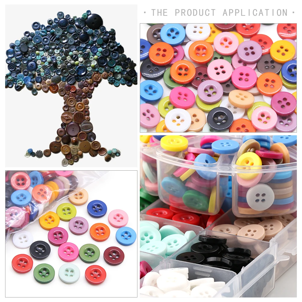 New 100pcs/lot small Resin Button Round  Four Holes 10mm( 2/5") sew on ory scrapbooking for child cloth Candy colorsDIY access