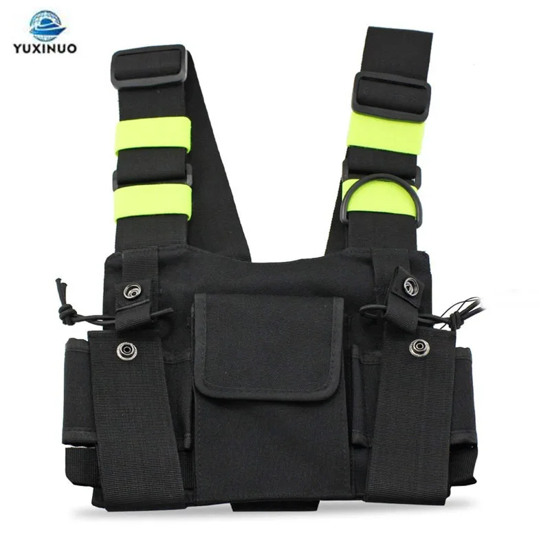 

Tactical Vest Nylon Military Chest Rig Pack Holster Fluorescent Harness Walkie Talkie Radio Hunting Waist Reflection Army Vest