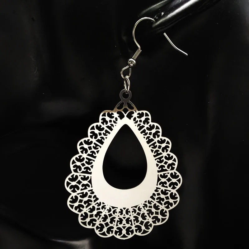 Boheme Stainless Steel Earrings for Women Jewelry Silver Color Big Earrings Jewelry pendientes grandes mujer E4114S04