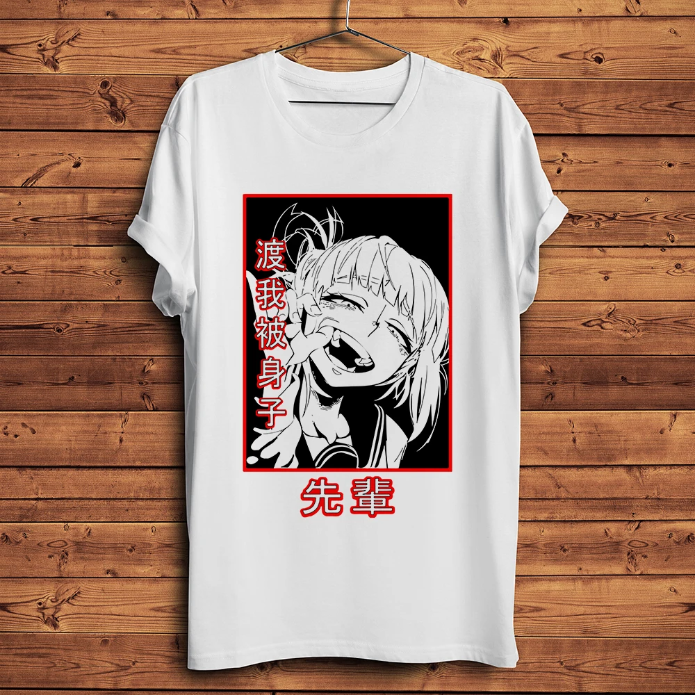 MHA Himiko Toga,Cross my body ,funny anime t shirt,Men summer new White Casual short TShirt Unisex,Academia OTAKU tee