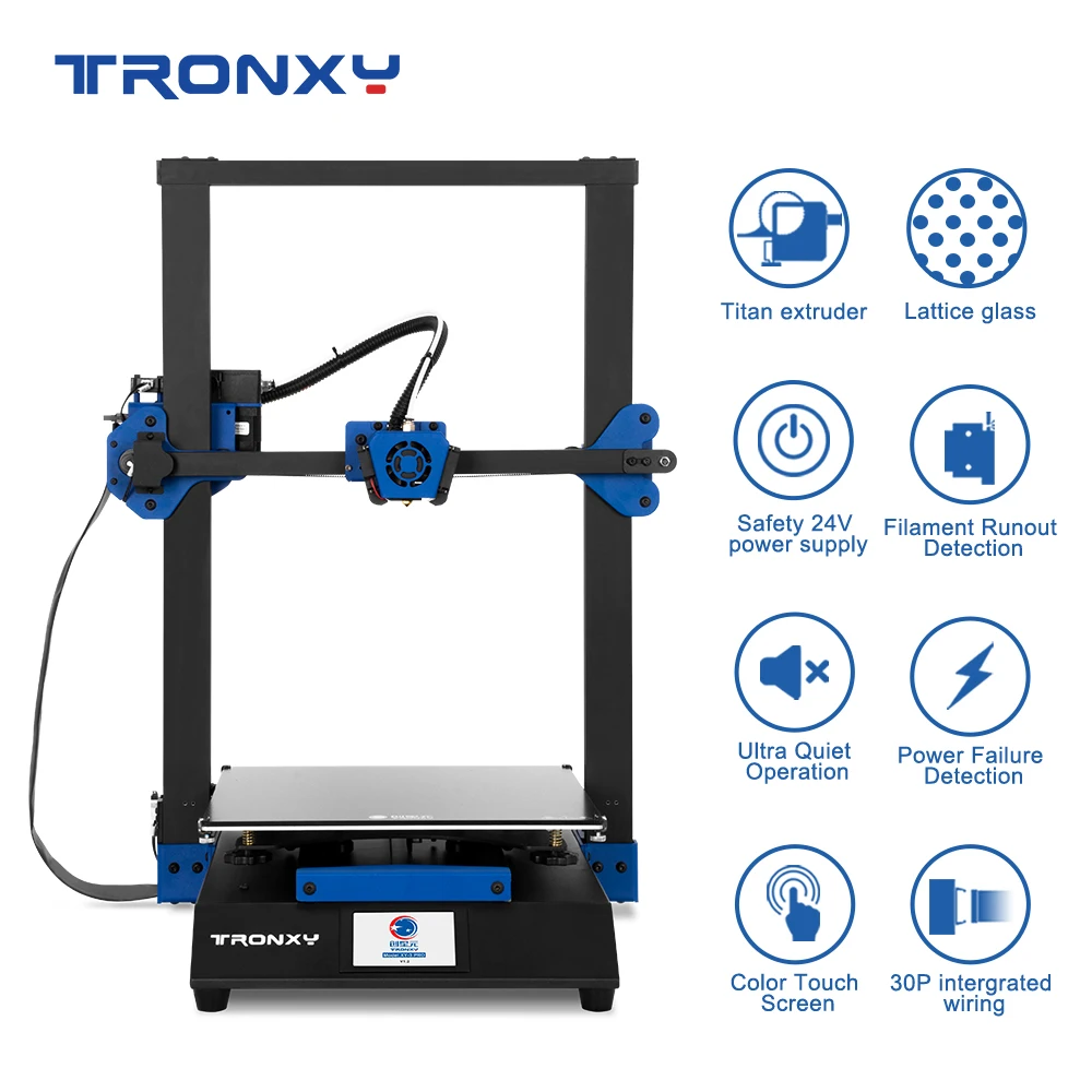 Tronxy XY-3 Pro 24V Power 3D Printer DIY Kits with Lattice Glass Hotbed Size 300*300mm and Resume Power Failure Print 3d drucker