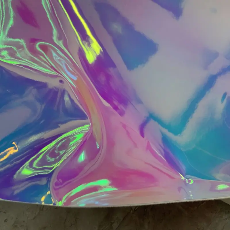 

Mirror reflection Highlight Holographic Synthetic PU Leather Fabric Materials