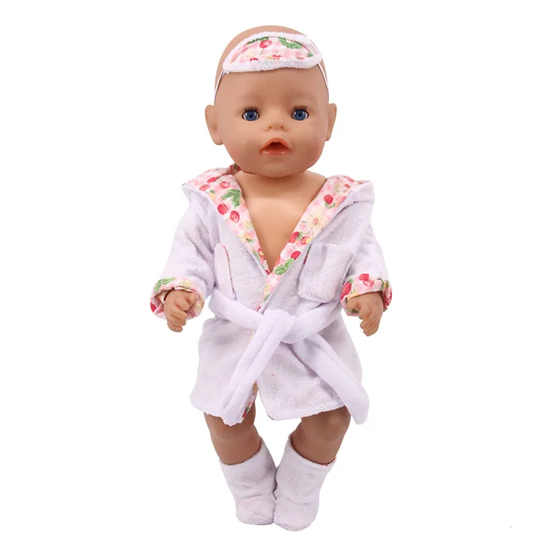 Doll Bath Towel Pajamas Nightgowns Fit 18 Inch American&43 Cm Baby New Born Doll Reborn Our Generation Christmas Girl`s Toy  DIY