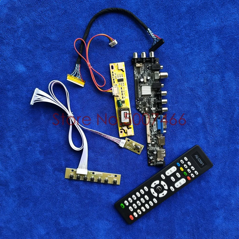 LCD Controller Board Kit Signal Digital DVB 2CCFL USB VGA AV Matrix For LTM190BT03/LTN170X3/TM190MCS01 30 Pin LVDS 1440*900