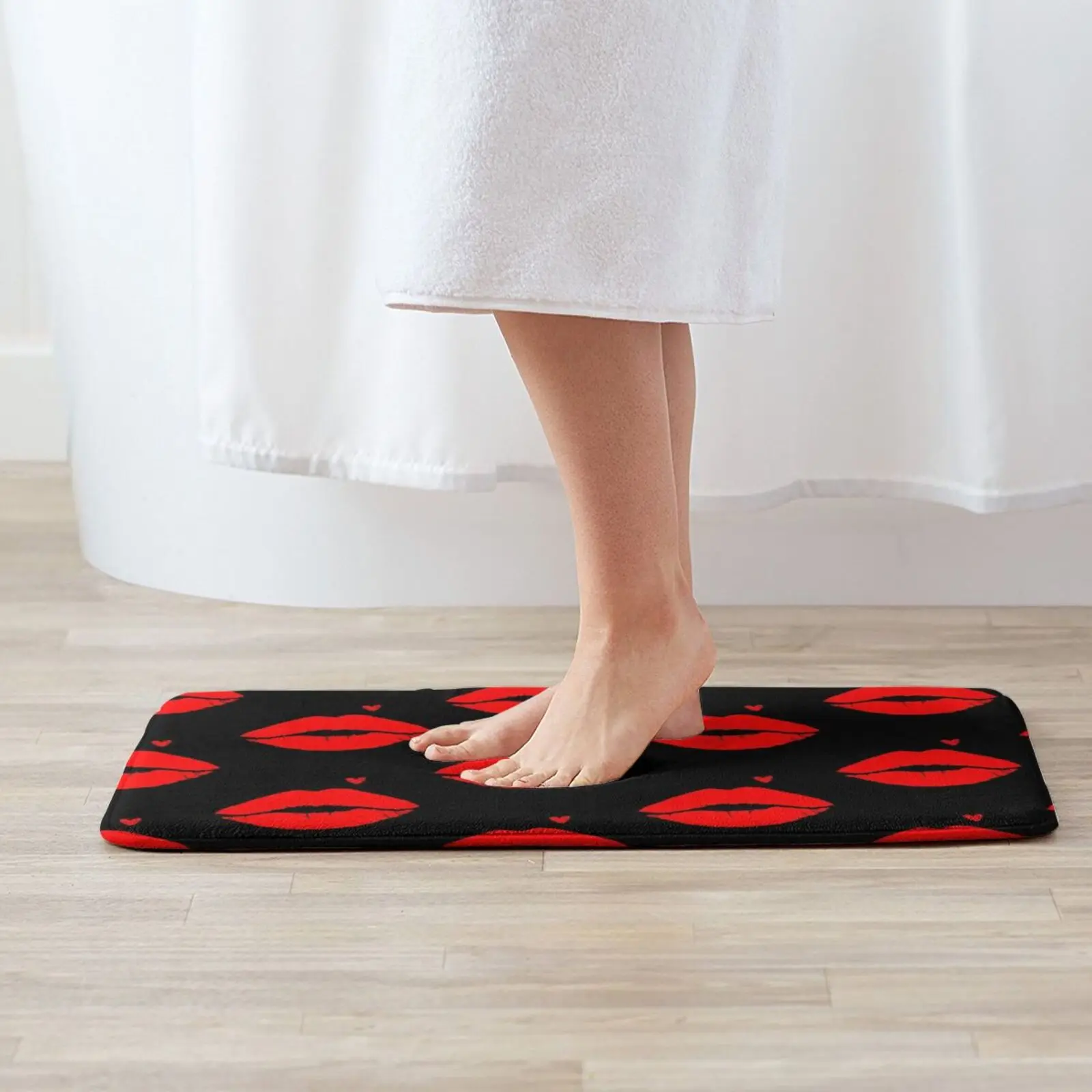 Ga Lips Red Lips Entrance Door Mat Bath Mat Rug Buddha Lotus Zendala Yoga Meditation Mandala Ommm Namaste Shavasana Chaturangas