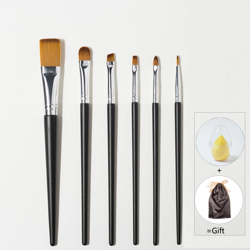 Shinedo 6 pcs Makeup Brushes Tool Set Cosmetic Facial Mask Lip Eyeline rFoundation concealer Eyebrow Beauty  Brush Maquiagem