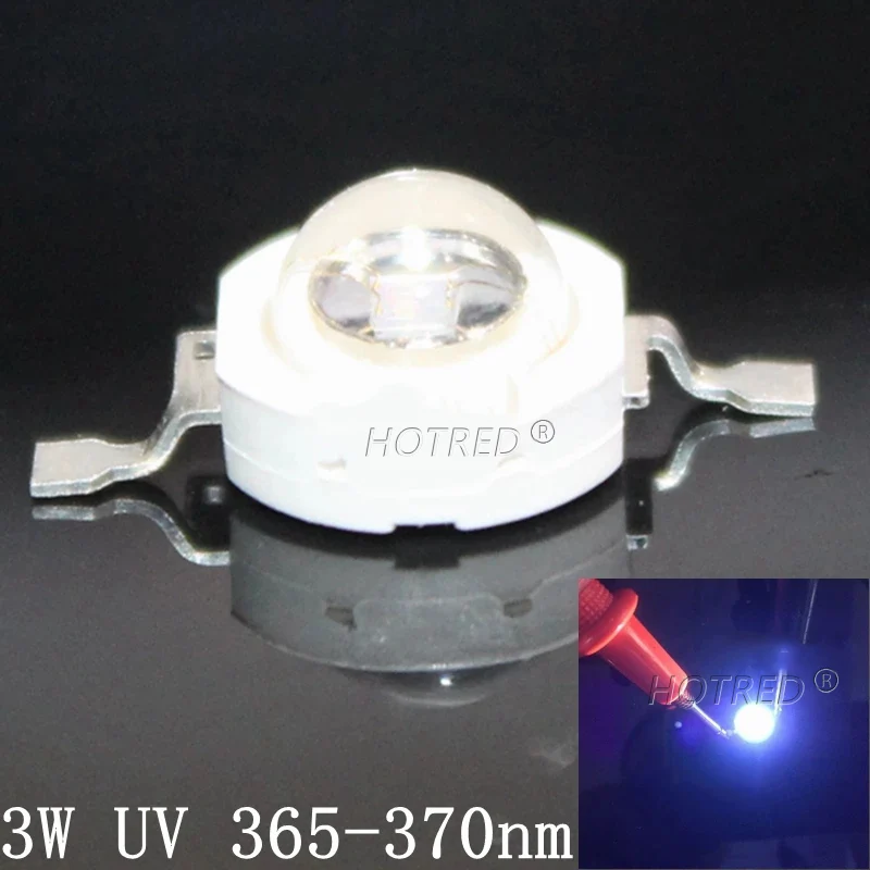 1pcs 45mil 1W 2W 3W 600-700mA UV Ultraviolet Purple 365nm 375-380nm,385-390nm 395-400nm,410-415nm,420-430nm LED Emitter Light