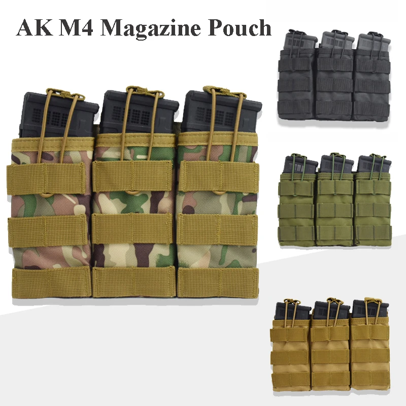 

Tactical M4 Military Rifle Gun Molle Pouch 1000D Nylon Single / Double / Triple Magazine Hunting Airsoft Accessories