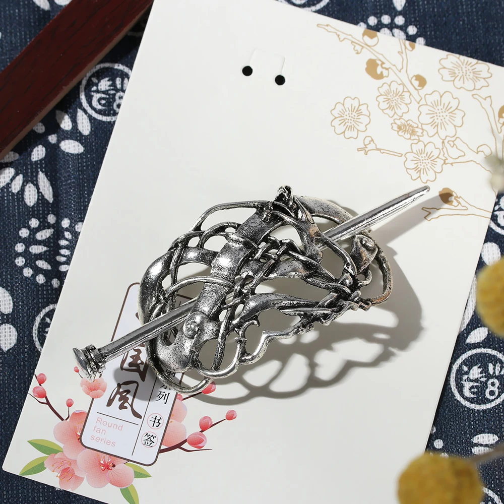 2021 New Women Girls Celtic Hairpins Silver Vintage Viking Hair Clips Hair Slide Hair Stick Barrette Knot Hair Accessories - Image 2
