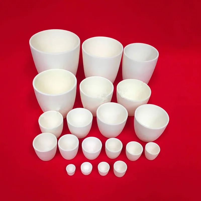 20ml 25ml 30ml 40ml 50ml 70ml 100ml 200 300 500 600 800 1300ml capacity arc-shaped 99% pure alumina crucible ceramic crucible