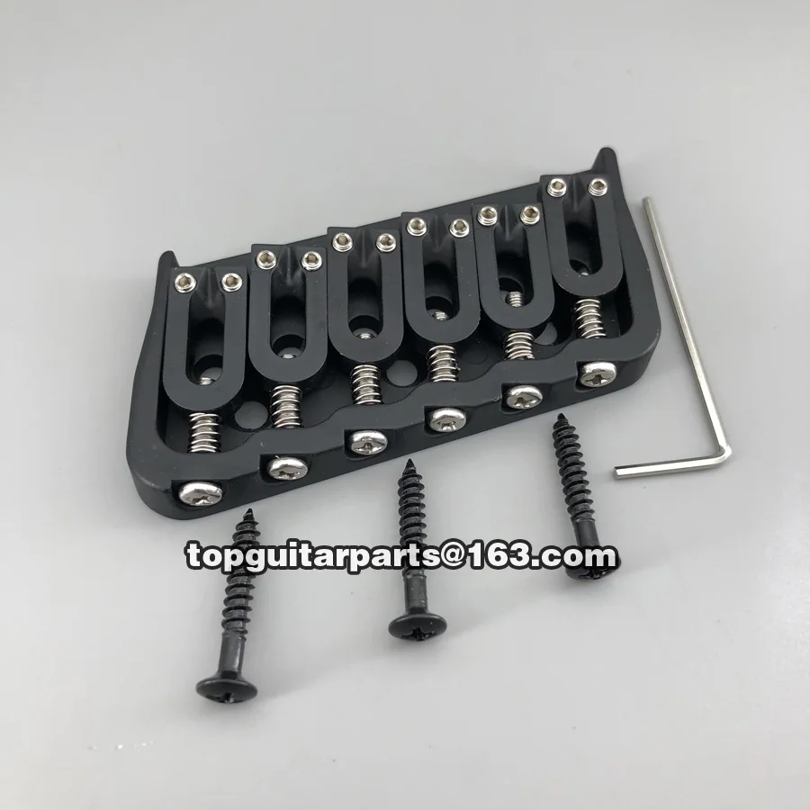 6 String Multi-Scale Fixed Guitar Bridge 18 degree angle Black