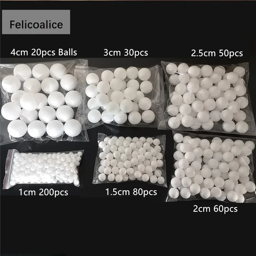 1cm To 5cm Availalble Modelling Polystyrene Styrofoam Foam Round Balls Spheres Crafts DIY Party Wedding Ball Decoration Supplies