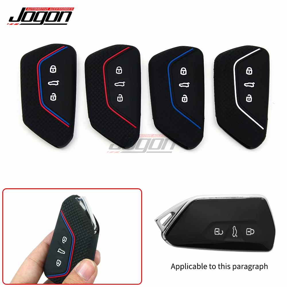 3 Buttons For VW Golf 8 Mk8 GTI GTD R 2020-2022 Smart Key Case Keyless Remote Entry Fob Case Cover Trim Car Accessories