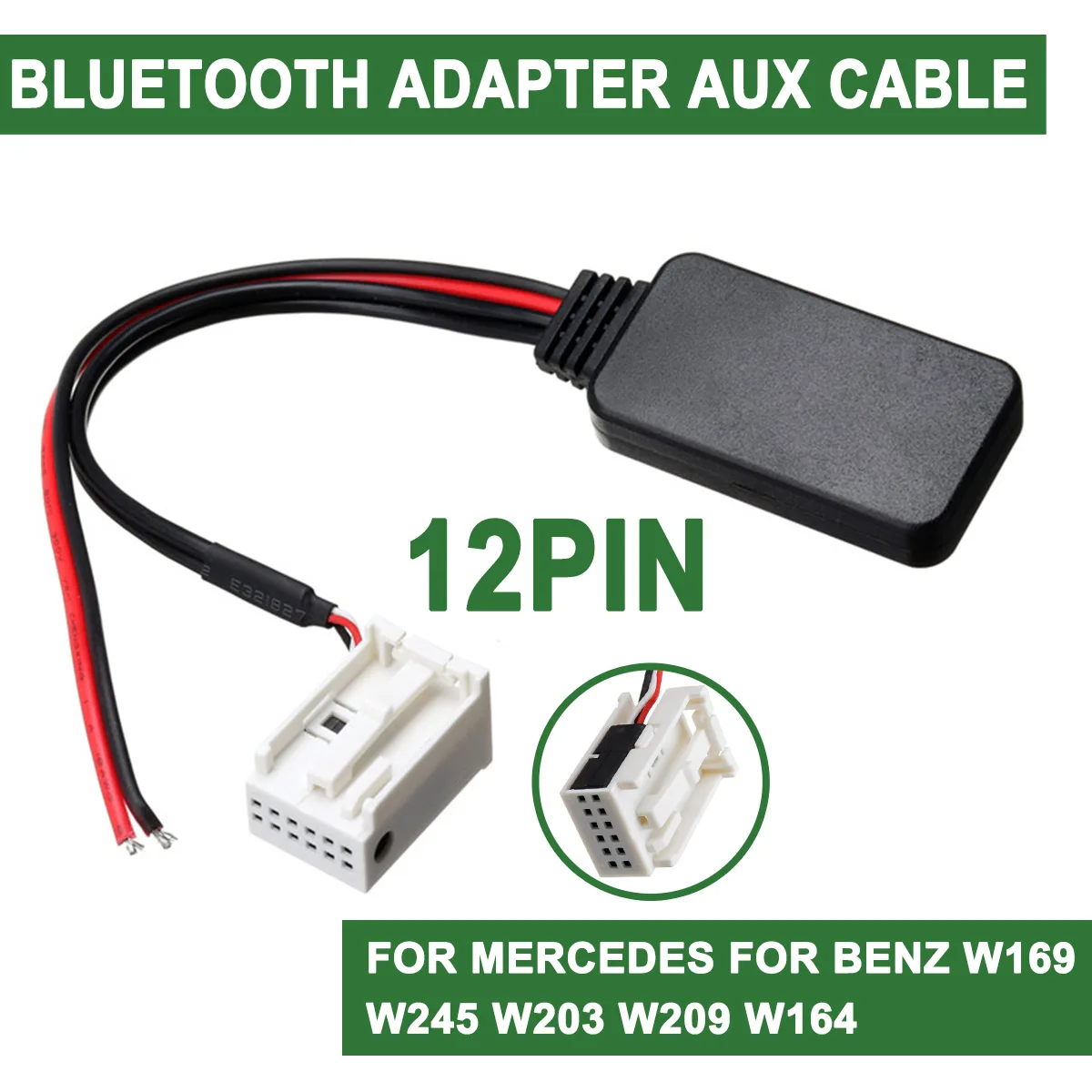 12Pin For Benz W169 W245 W203 W209 W164  Car bluetooth Adapter Wireless Radio Stereo Aux Cable For Mercedes for iPhone For iPad