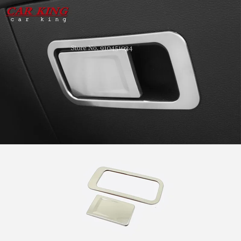 LHD For VW Volkswagen Golf 8 MK8 2020 2021 Car Accessories Stainless Silvery Car copilot glove Box handle bowl Cover Trim 2pcs