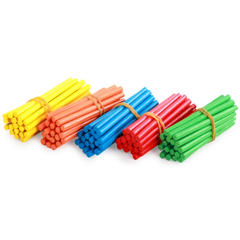 100pcs Colorful Bamboo Counting Sticks Mathematics Montessori Teaching Aids Counting Rod Kids Preschool Math Learning Toy