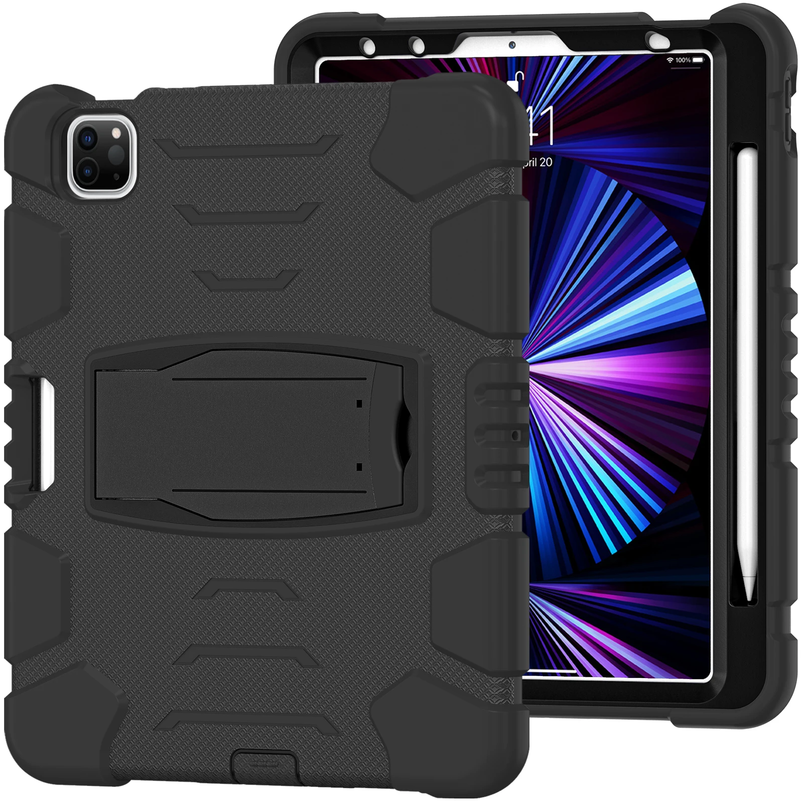 

For iPad Pro 11 2018 2019 2021 Case Shockproof Armor Rugged Duty Tablet Case For iPad Por12.9 2021 Case For iPad Air4 10.9 Cover