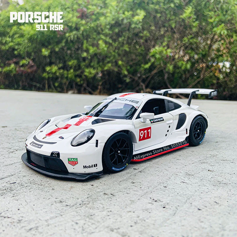 Bburago 1:24 Porsche 911 RSR racing edition die casting alloy car model Art Deco Collection Toy tools gift factory authorization