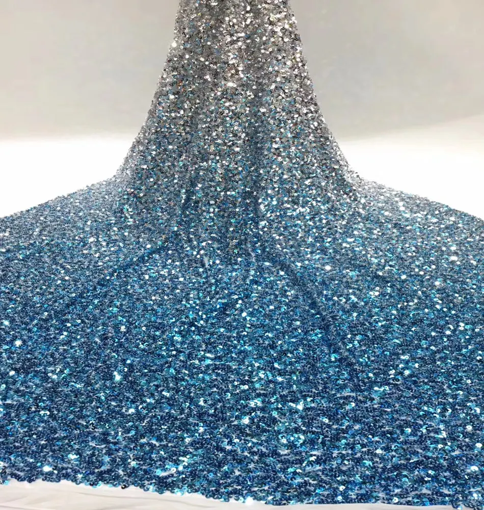 

Most popular embroidered african tulle lace fabric Beautiful Nigerian french tulle lace fabric with sequins High quality TS9047
