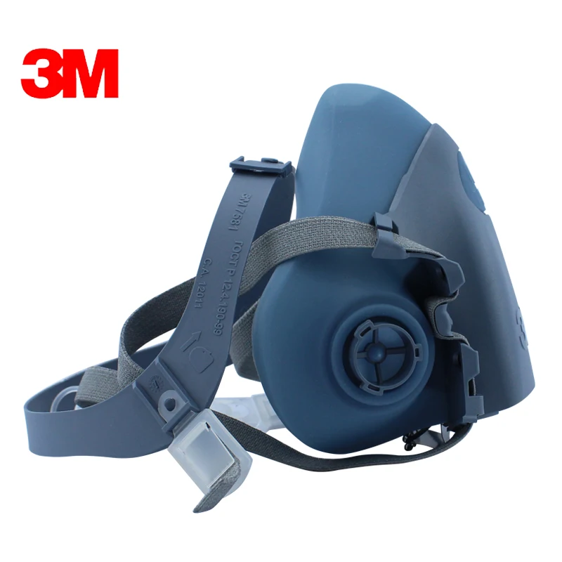 3M 7502 Half Face Respirator Mask Original Reusable Respirator Size Medium Use with 3M Cartridges Filters LT085