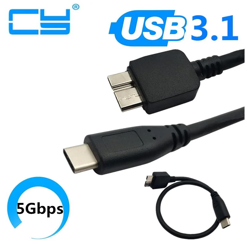 USB 3.1 نوع-C إلى USB 3.0 مايكرو B كابل موصل ل ماك كتاب ويندوز PC USB3.1 USB3.0 30 سنتيمتر 0.3m 100 سنتيمتر 1.0m
