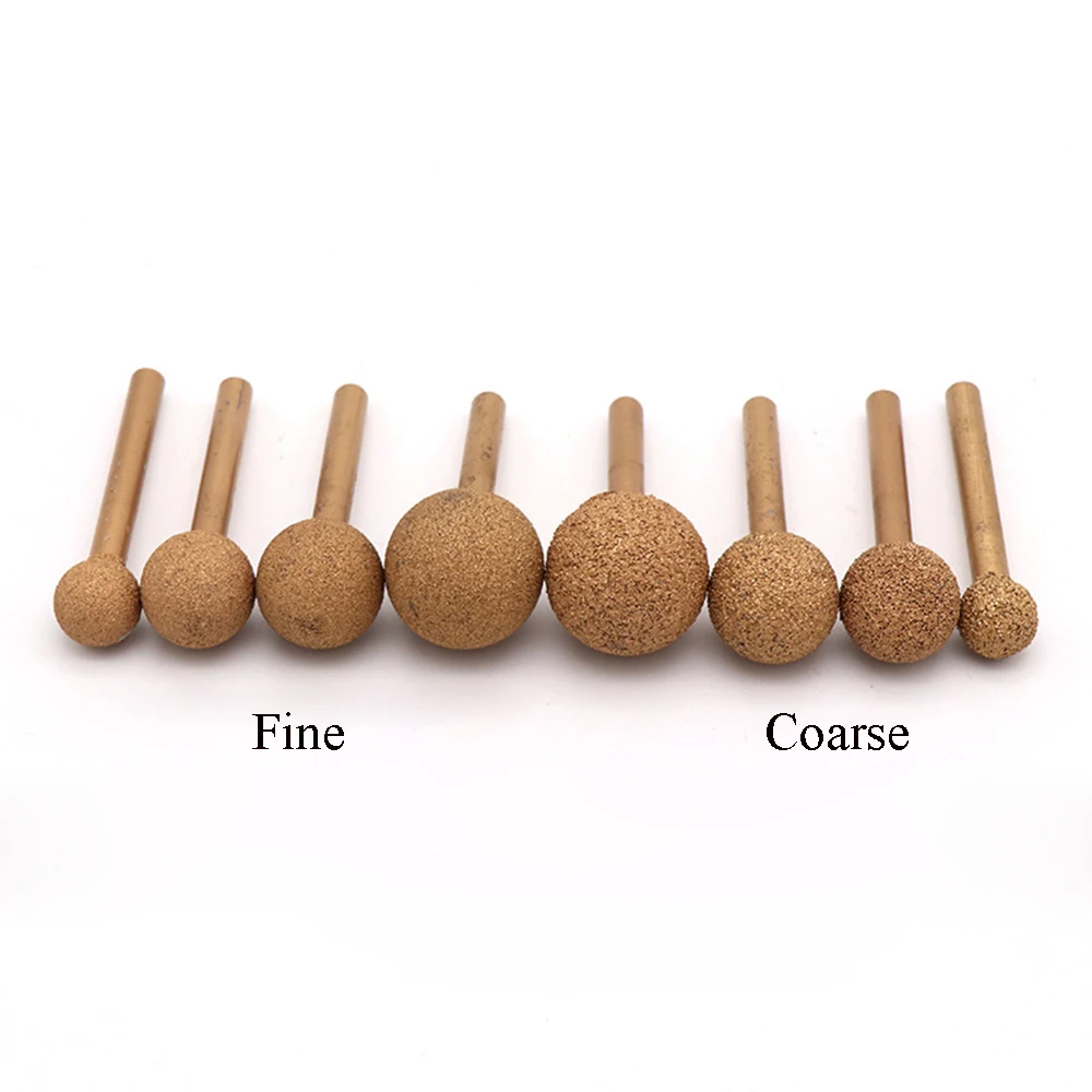 1PCS 12-25mm Ball เพชร Burr แกะสลักบิต 1/4 ''Shank หยาบ/เครื่องบดละเอียด