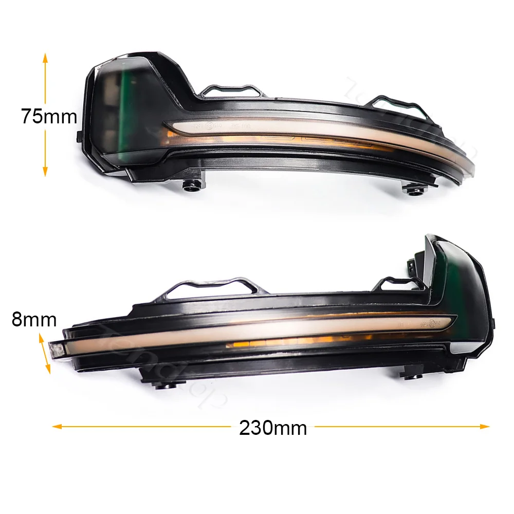 2 Pieces For VW Volkswagen Tiguan MK2 Touareg MK3 2017 2018 2019 2020 Dynamic LED Turn Signal Blinker Mirror Flasher Light