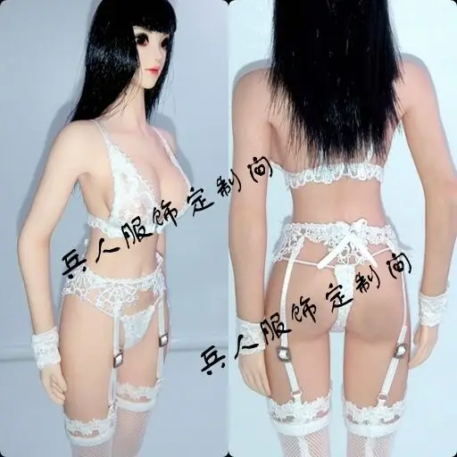 

1:6 White Female underwear Bikini Set W Stocking For 12" Phicen Large Bust Body