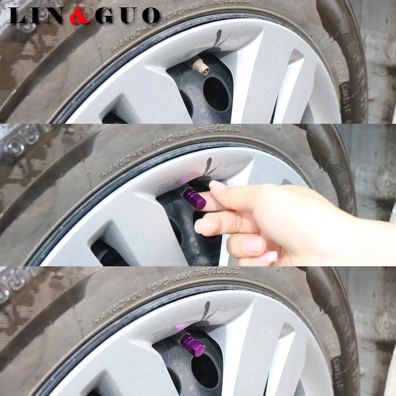 2pcs/lot universal aluminum hexgon style auto car tyre valve caps motorcycle bicycle wheel tire valve cap