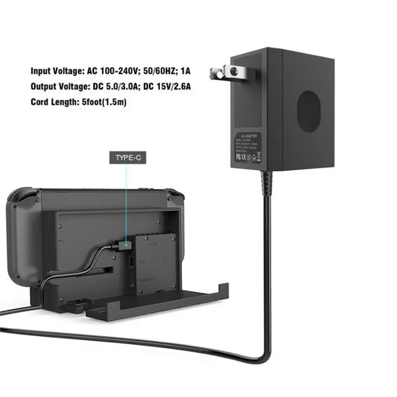 Original netzteil ladegerät für ns switch/lite oled gamepad us eu uk stecker ac adapter home wand typ c ladegerät buchse