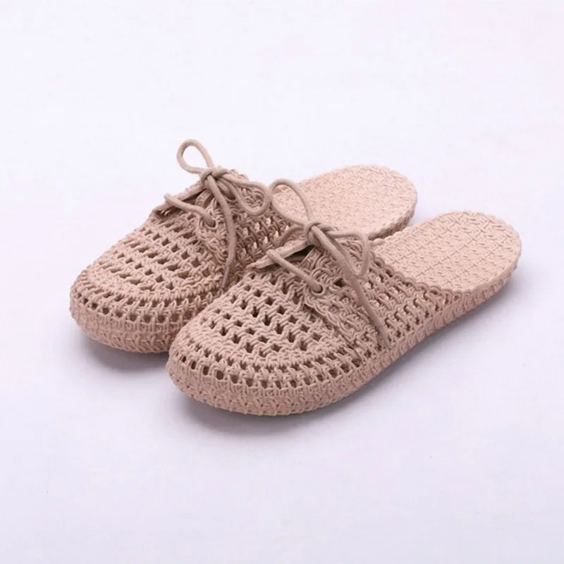 Summer Women\'s Openwork Slippers Woman Non-slip Slides Female Hollow Out Breathable Flat Women Home Indoor Shoes Big Size