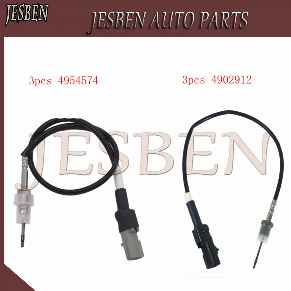 3pcs 4954574 & 3pcs 4902912 Inlet Exhaust Gas Temperature Sensor fit For Cummins ISC ISL ISM ISX 2007-2011