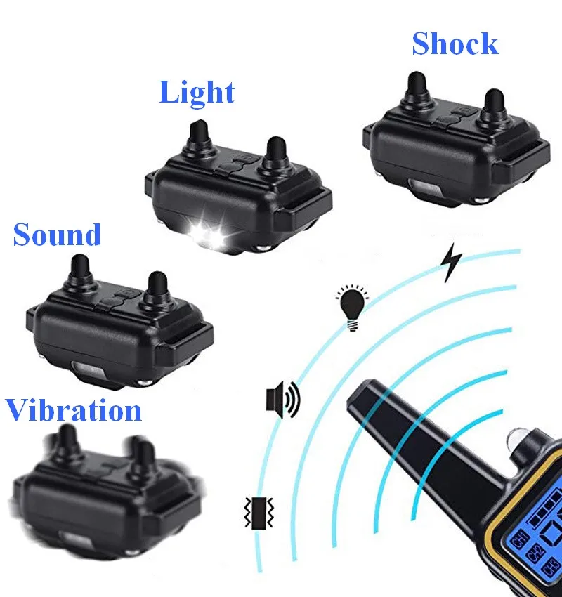 800M Pet Dog Training Collar Remote Beep Vibration Shock Vibration Rechargeable Waterproof Pet Trainer Anti Bark Stop For 3 Dogs