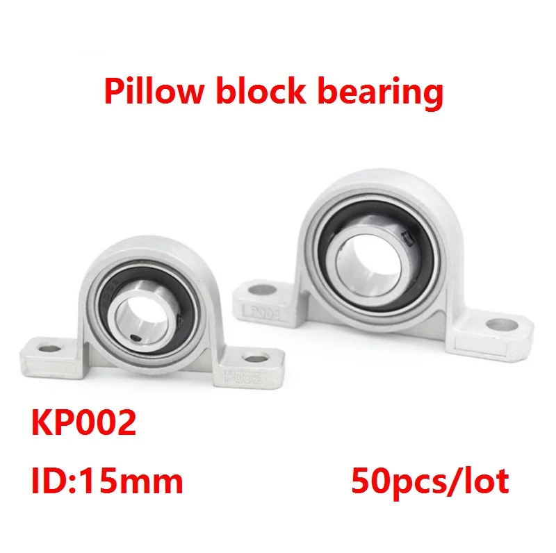 

50pcs/lot KP002 15mm zinc alloy bearing pillow block Mounted support Spherical Roller Bearing Shaft Support Spherical Roller