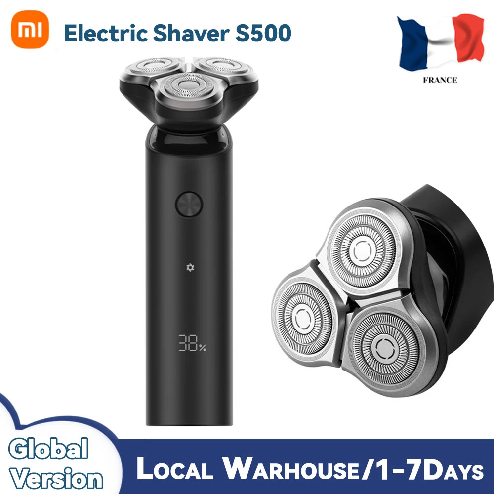 Xiaomi Electric Shaver for Men S500 Rechargeable Mijia 3D Floating Head Beard Trimmer IPX7 Washable Beard Razor Shaving Machine