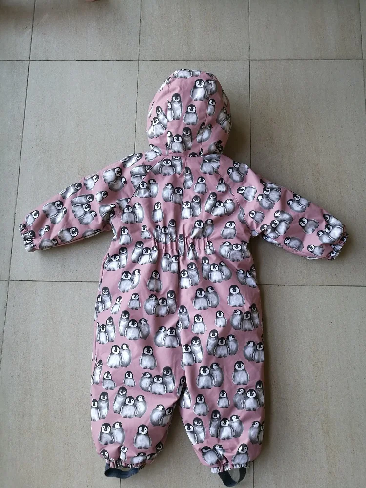 High Quality Winter Baby Girl Windproof/Waterproof Padded Romper, Toddler Jumpsuit, Snowsuit With Dolphin Print, Overalls