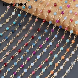 GUFEATHER C188,diy chain,pass REACH,nickel free,18k gold plated,copper,natural stone,diy bracelet necklace,jewelry making,1m/lot