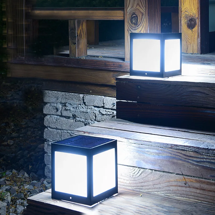 

Thrisdar Outdoor Solar Street Pillar Light Outdoor Landscape Villa Fence Pillar Light Garden Porch Front Door Solar Stigma Lamp