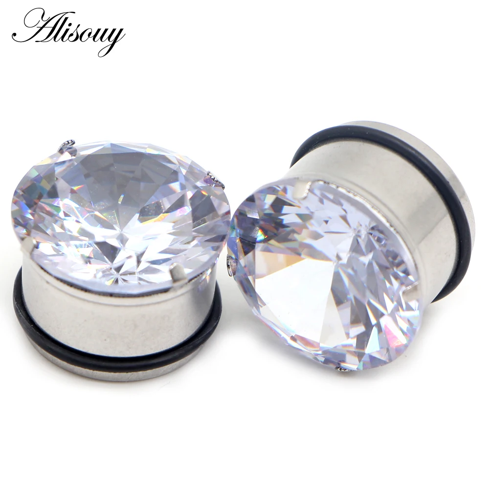 Simple Ear Plug Tunnel Zircon Earring Expander