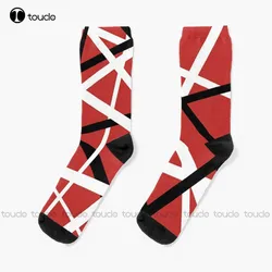 Red Arrival Van Halen Socks Cotton Socks For Men Personalized Custom Unisex Adult Teen Youth Socks 360° Digital Print Funny Sock